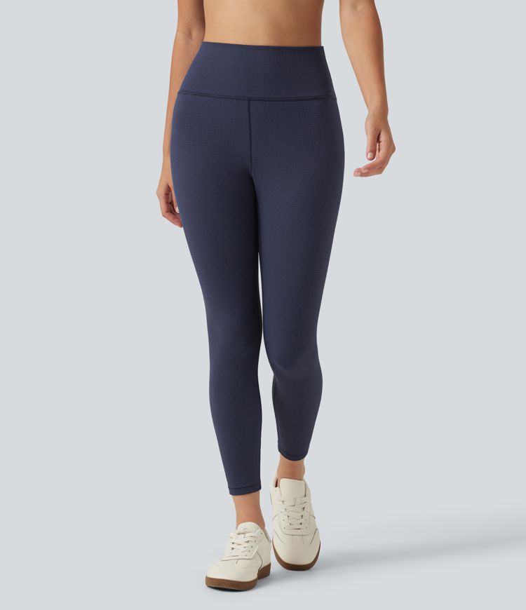 High Waisted Waffle Casual Leggings