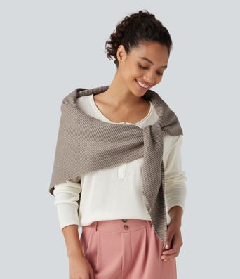 Stripe Sweater Knit Casual Scarf