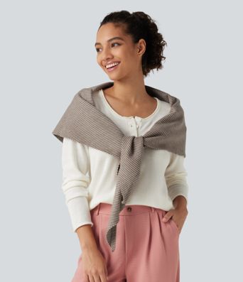 Stripe Sweater Knit Casual Scarf