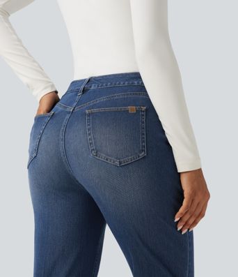 Halara Flex™ High Waisted Drawstring Casual Jeans with Pockets Halara Flex™ High Waisted Drawstring Casual Jeans with Pockets