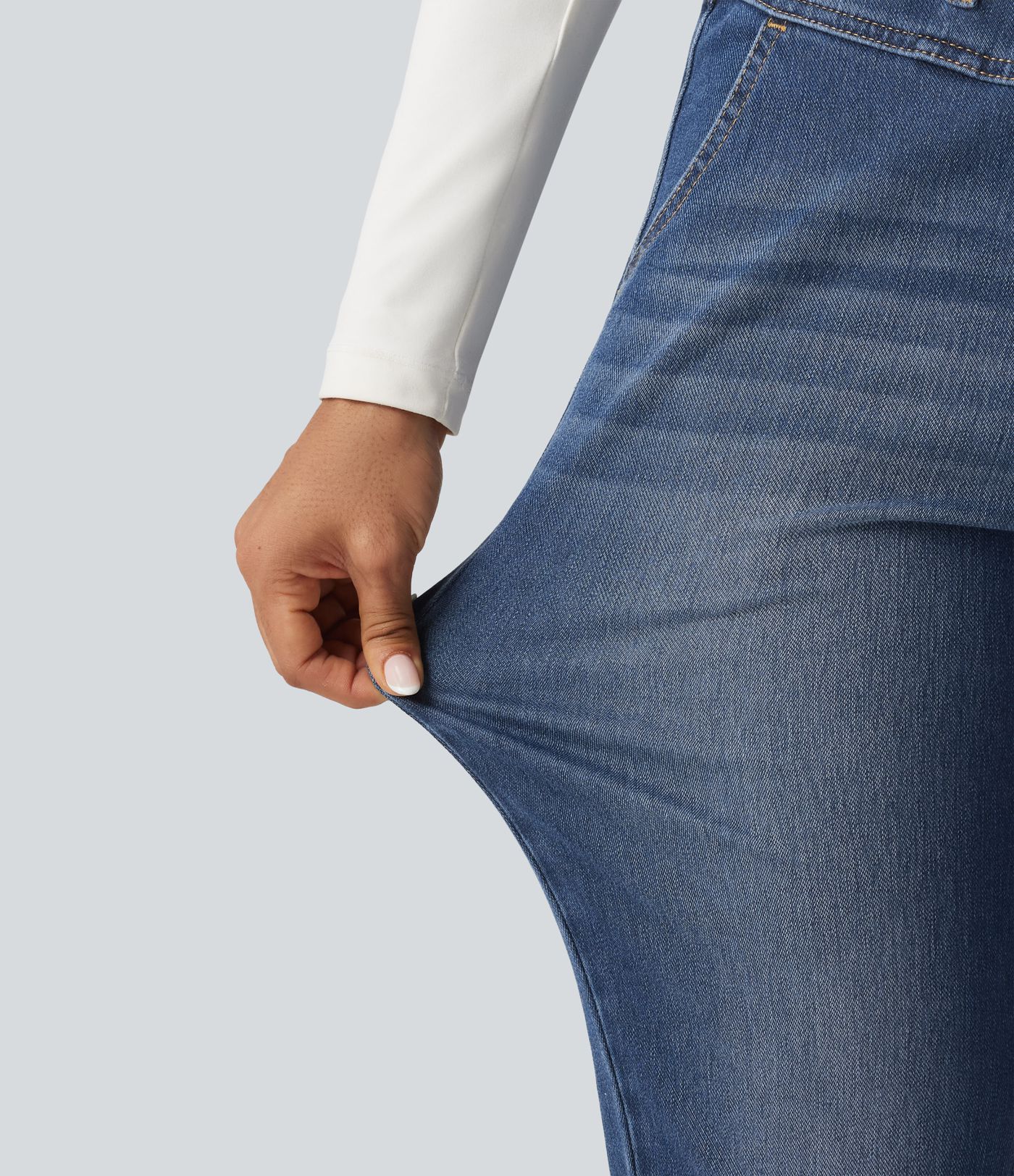 Halara Flex™ High Waisted Drawstring Casual Jeans with Pockets Halara Flex™ High Waisted Drawstring Casual Jeans with Pockets