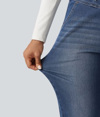 Halara Flex™ High Waisted Drawstring Casual Jeans with Pockets Halara Flex™ High Waisted Drawstring Casual Jeans with Pockets