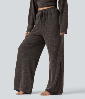 Mid Rise Drawstring Baggy Casual Pants with Pockets
