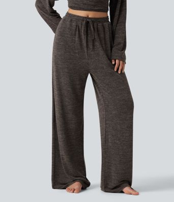 Mid Rise Drawstring Baggy Casual Pants with Pockets