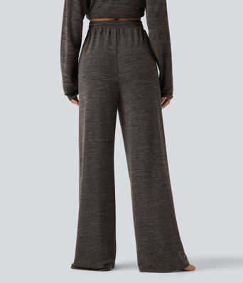 Mid Rise Drawstring Baggy Casual Pants with Pockets