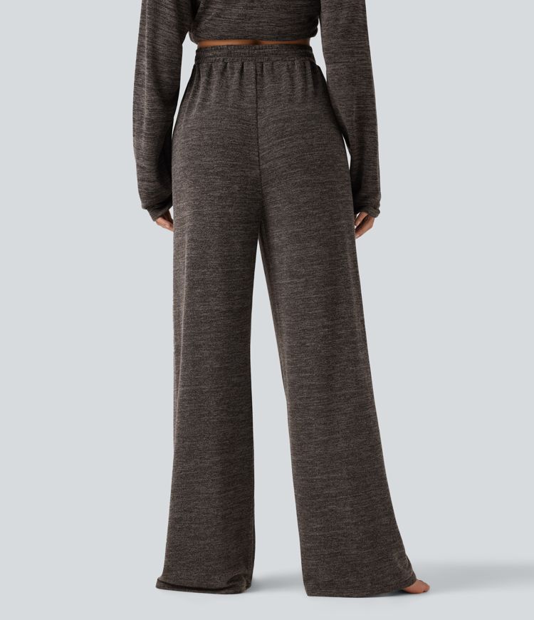 Mid Rise Drawstring Baggy Casual Pants with Pockets