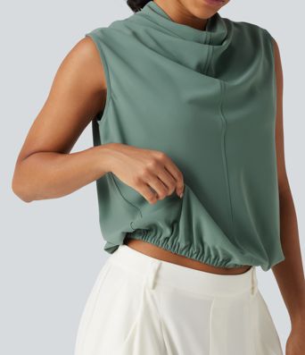Cowl Neck Sleeveless Casual Top