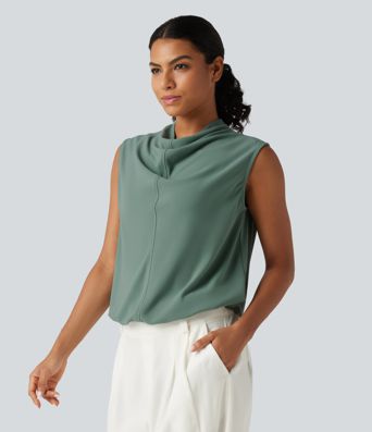 Cowl Neck Sleeveless Casual Top