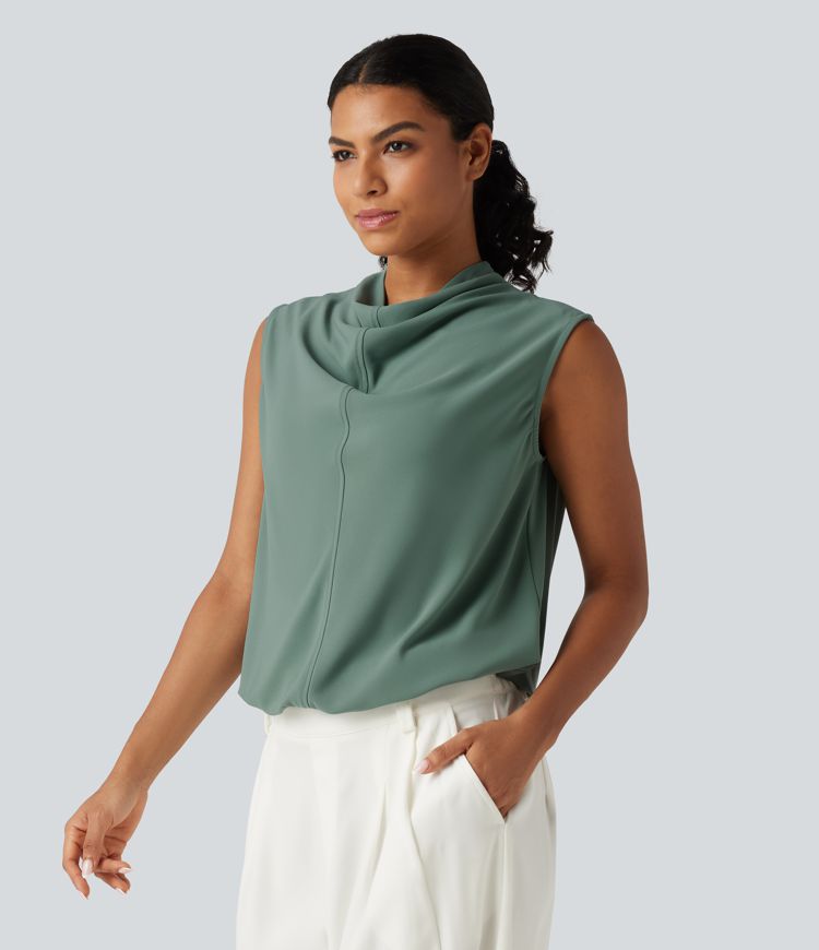 Cowl Neck Sleeveless Casual Top