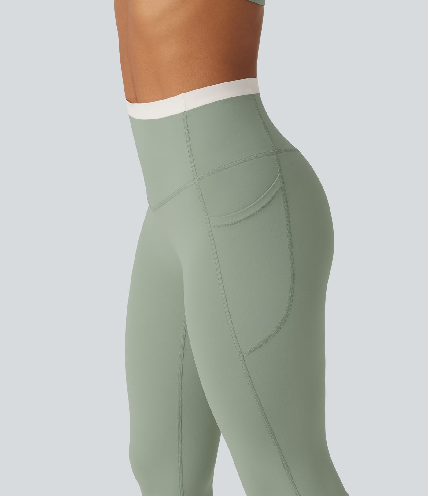 Halara UltraSculpt™ High Waisted Tummy Control Color Block Skinny Yoga Leggings with Pockets Halara UltraSculpt™ High Waisted Tummy Control Color Block Skinny Yoga Leggings with Pockets
