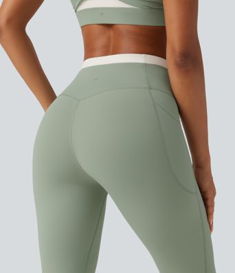 Halara UltraSculpt™ High Waisted Tummy Control Color Block Skinny Yoga Leggings with Pockets Halara UltraSculpt™ High Waisted Tummy Control Color Block Skinny Yoga Leggings with Pockets