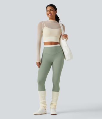 Halara UltraSculpt™ High Waisted Tummy Control Color Block Skinny Yoga Leggings with Pockets Halara UltraSculpt™ High Waisted Tummy Control Color Block Skinny Yoga Leggings with Pockets