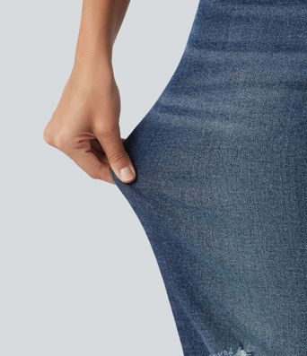Jean flare décontracté taille basse avec poches