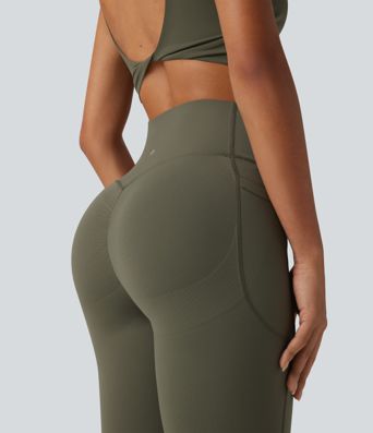 Halara UltraSculpt™ High Waisted Crossover Scrunch Butt Lifting Tummy Control Shaping Yoga Flare Leggings with Pockets Halara UltraSculpt™ High Waisted Crossover Scrunch Butt Lifting Tummy Control Shaping Yoga Flare Leggings with Pockets