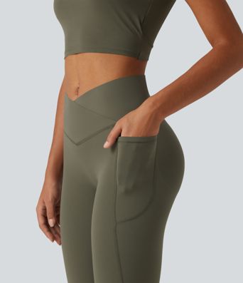 Halara UltraSculpt™ High Waisted Crossover Scrunch Butt Lifting Tummy Control Shaping Yoga Flare Leggings with Pockets Halara UltraSculpt™ High Waisted Crossover Scrunch Butt Lifting Tummy Control Shaping Yoga Flare Leggings with Pockets