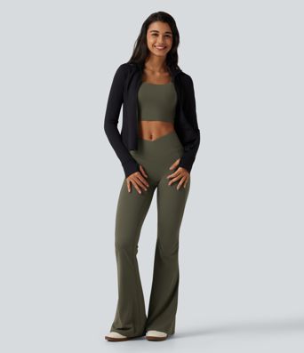 Halara UltraSculpt™ High Waisted Crossover Scrunch Butt Lifting Tummy Control Shaping Yoga Flare Leggings with Pockets Halara UltraSculpt™ High Waisted Crossover Scrunch Butt Lifting Tummy Control Shaping Yoga Flare Leggings with Pockets