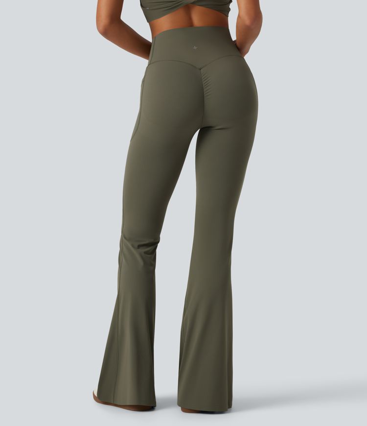 Halara UltraSculpt™ High Waisted Crossover Scrunch Butt Lifting Tummy Control Shaping Yoga Flare Leggings with Pockets Halara UltraSculpt™ High Waisted Crossover Scrunch Butt Lifting Tummy Control Shaping Yoga Flare Leggings with Pockets