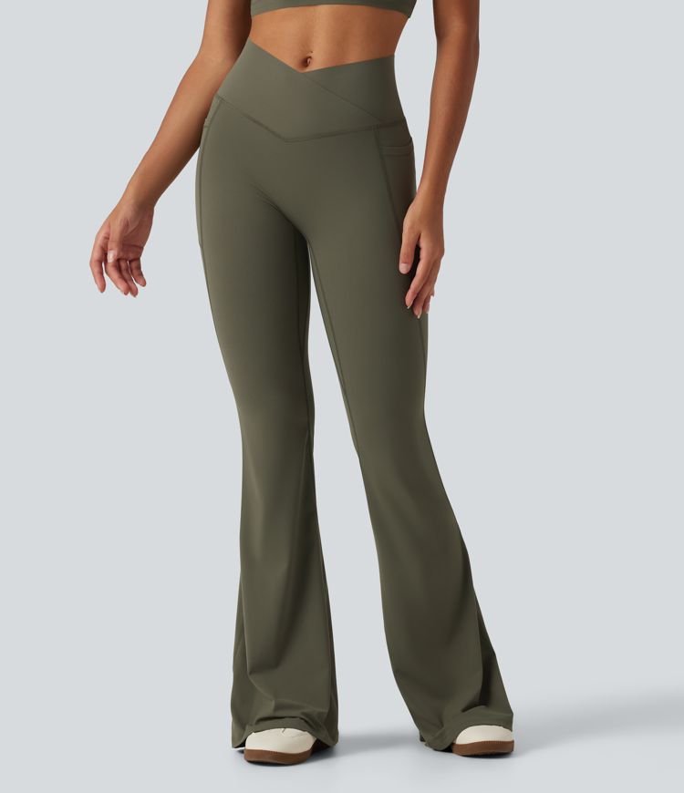 Halara UltraSculpt™ High Waisted Crossover Scrunch Butt Lifting Tummy Control Shaping Yoga Flare Leggings with Pockets Halara UltraSculpt™ High Waisted Crossover Scrunch Butt Lifting Tummy Control Shaping Yoga Flare Leggings with Pockets