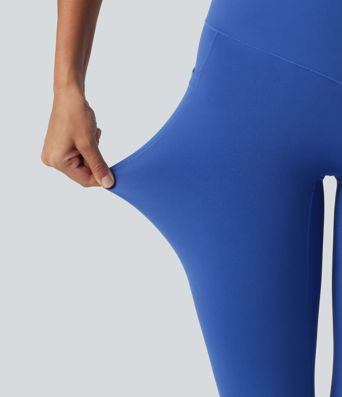 SoftlyZero™ High Waisted Crossover Plain Bootcut Casual Leggings with Pockets-UPF50+