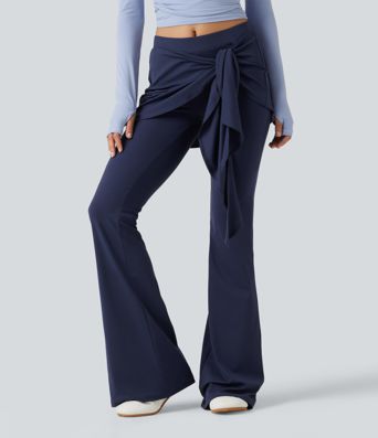 SoftlyZero™ - Flare-Tanz-Leggings mit mittelhohem Bund, und Bindeband vorne - UPF50+
