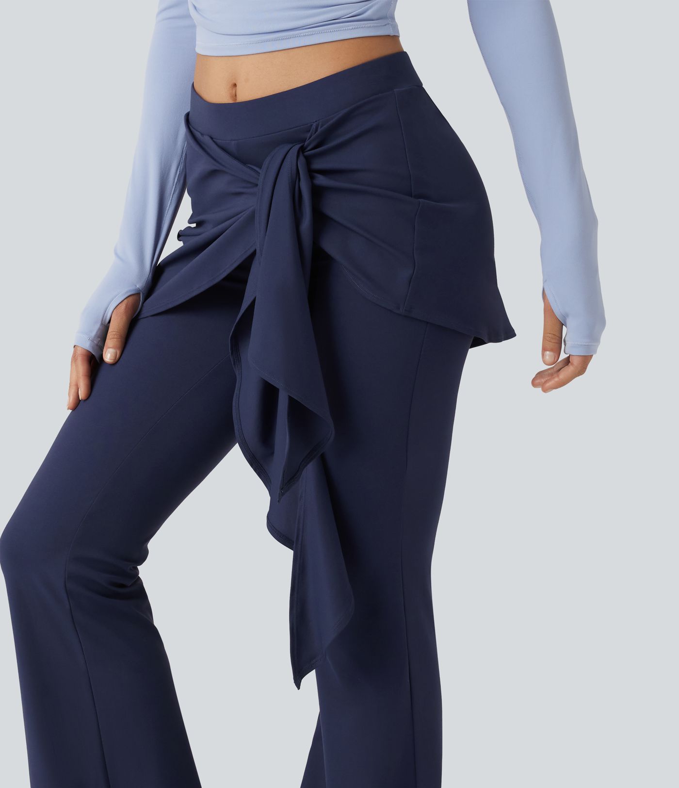 SoftlyZero™ - Flare-Tanz-Leggings mit mittelhohem Bund, und Bindeband vorne - UPF50+