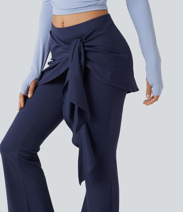 SoftlyZero™ - Flare-Tanz-Leggings mit mittelhohem Bund, und Bindeband vorne - UPF50+