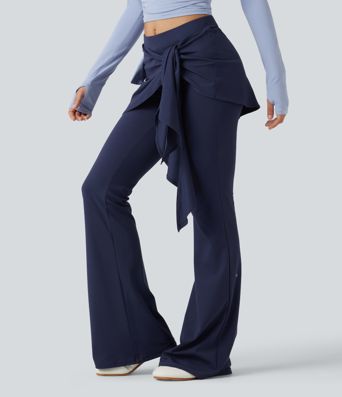 SoftlyZero™ - Flare-Tanz-Leggings mit mittelhohem Bund, und Bindeband vorne - UPF50+