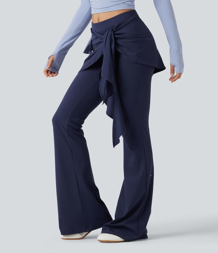 SoftlyZero™ - Flare-Tanz-Leggings mit mittelhohem Bund, und Bindeband vorne - UPF50+