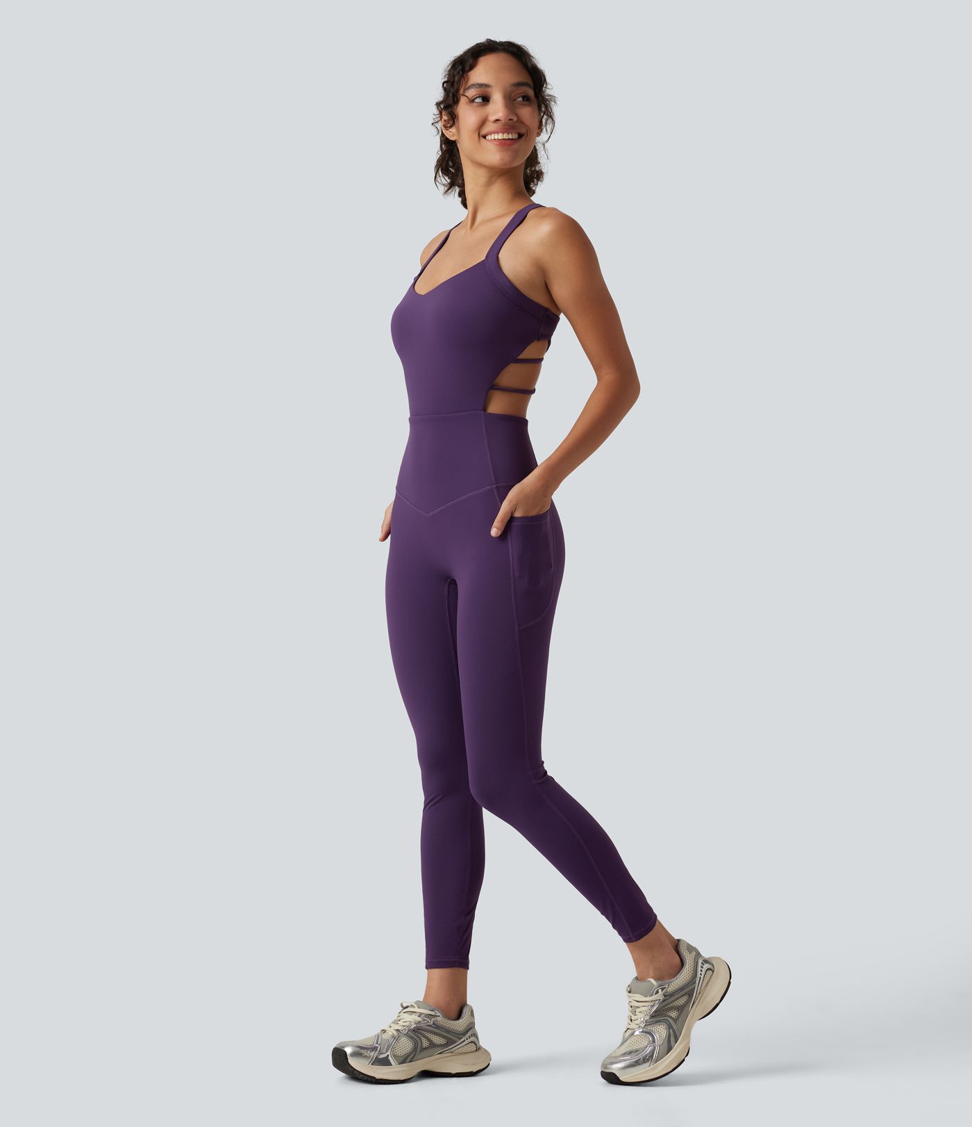 Halara UltraSculpt™ Built-in Bra Tummy Control Workout Jumpsuit with Pockets-Easy Peezy Edition Halara UltraSculpt™ Built-in Bra Tummy Control Workout Jumpsuit with Pockets-Easy Peezy Edition