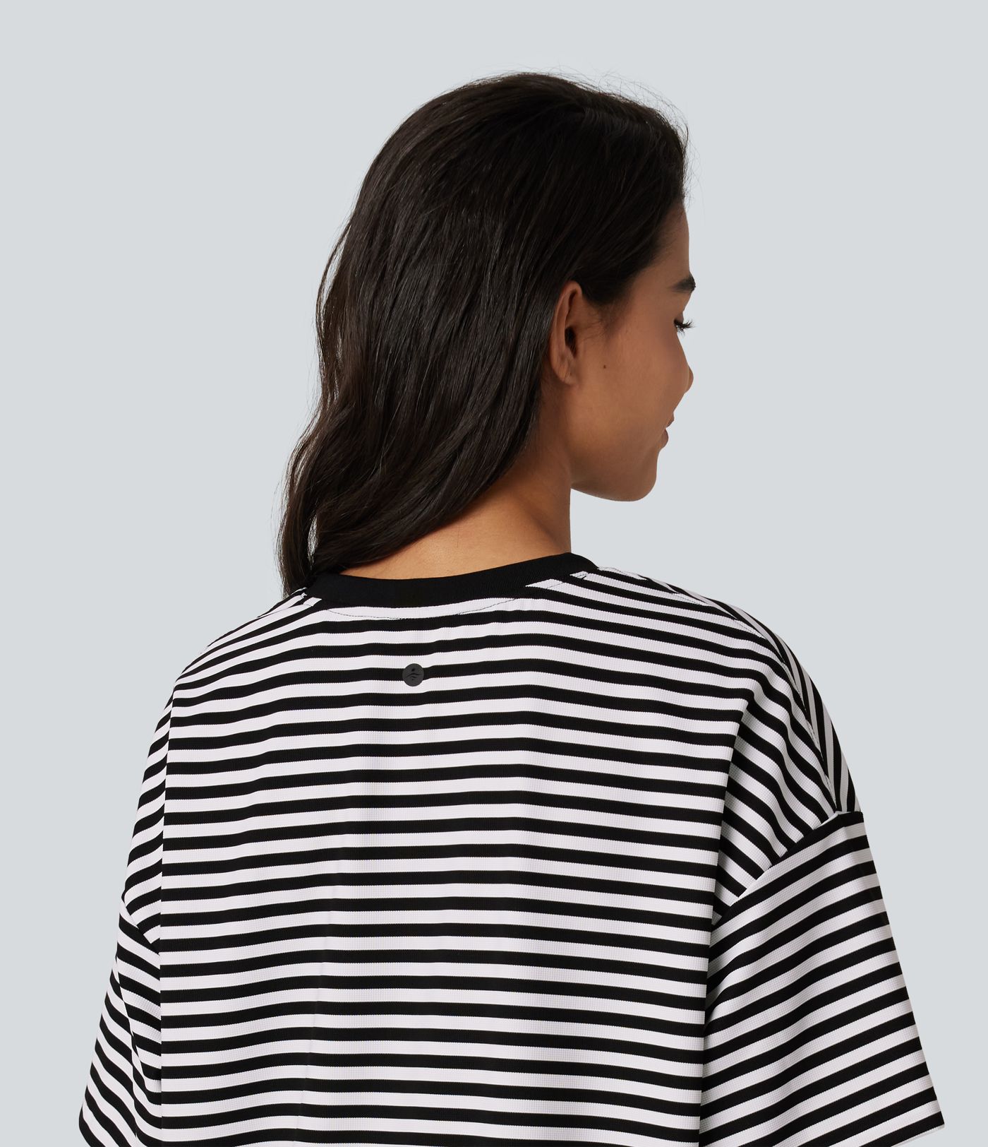 Round Neck Short Sleeve Stripe Waffle Casual T-Shirt Round Neck Short Sleeve Stripe Waffle Casual T-Shirt