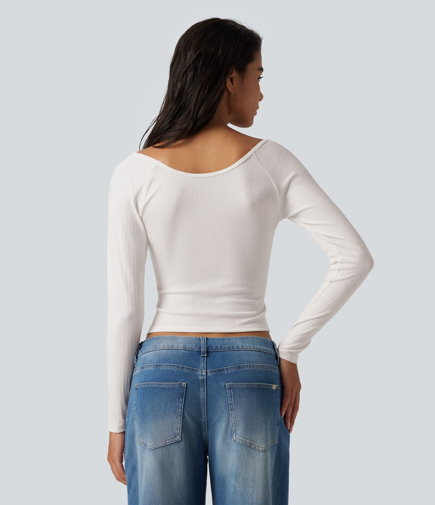 V Neck Long Sleeve Ruched Casual T-Shirt