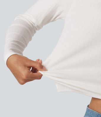 V Neck Long Sleeve Ruched Casual T-Shirt
