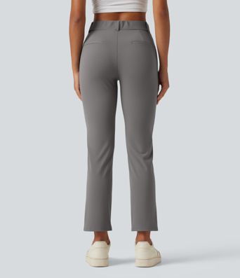 Mid Rise Casual Pants with Pockets Mid Rise Casual Pants with Pockets