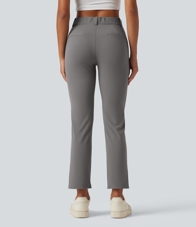Mid Rise Casual Pants with Pockets Mid Rise Casual Pants with Pockets