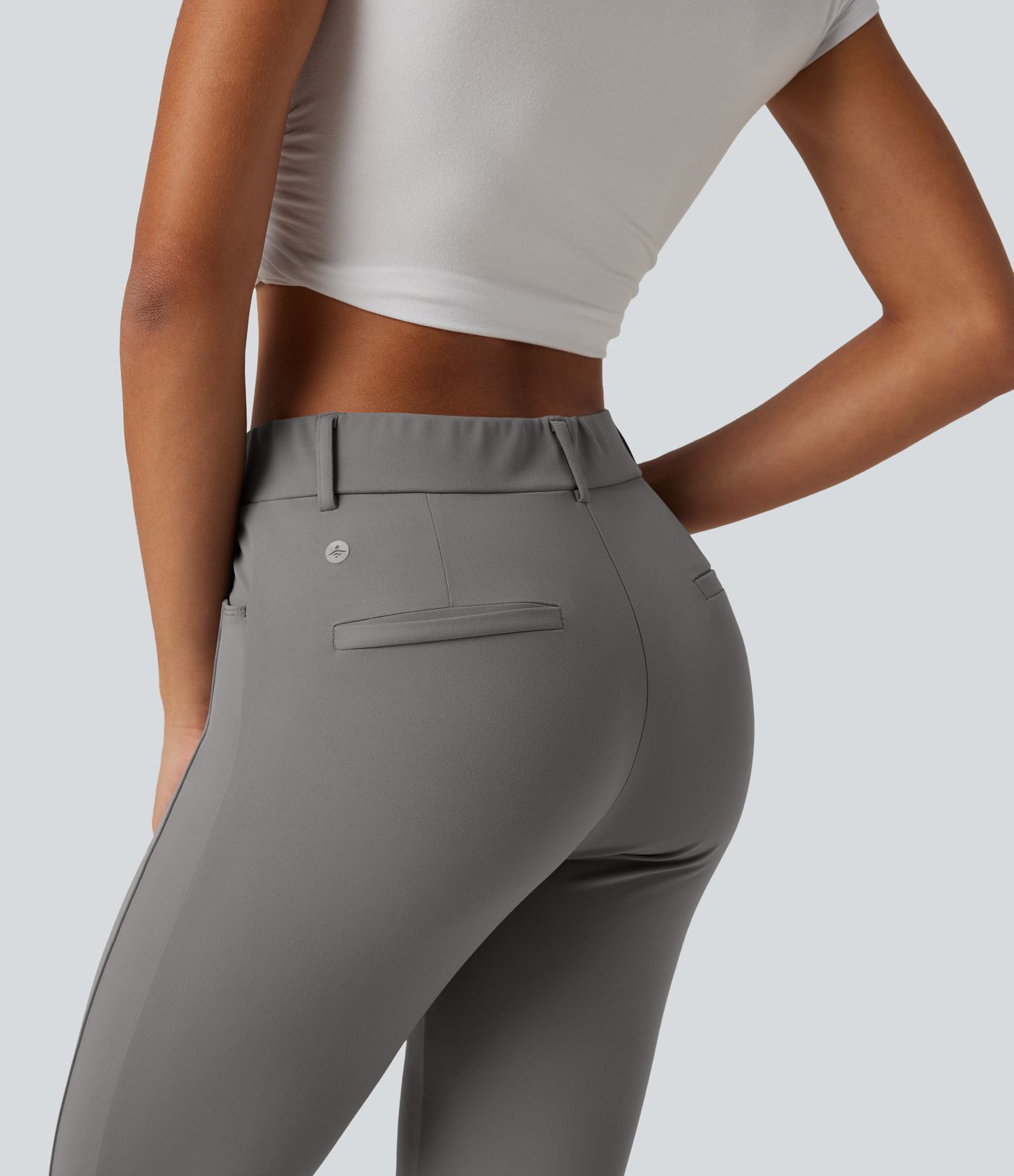 Mid Rise Casual Pants with Pockets Mid Rise Casual Pants with Pockets