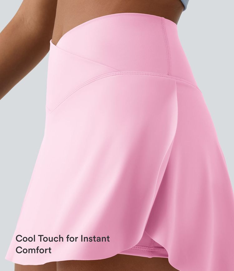 Everyday SoftlyZero™ Airy Crossover 2-in-1 Side Pocket Cool Touch Mini Tennis Skirt-Lucid-UPF50+