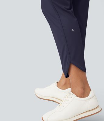 Pantalon de golf fuselé, taille mi-haute, cordon, ourlet courbé, séchage rapide, avec poches—UPF40+