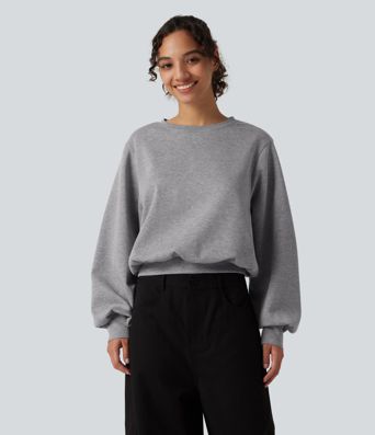 Round Neck Bubble Long Sleeve Casual Sweatshirt Round Neck Bubble Long Sleeve Casual Sweatshirt