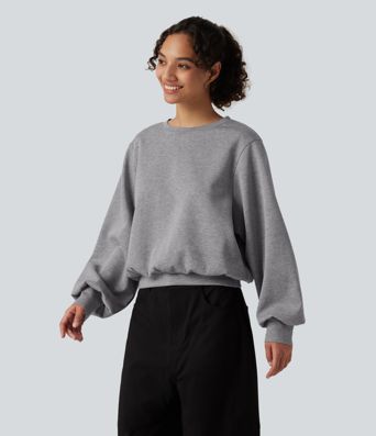 Round Neck Bubble Long Sleeve Casual Sweatshirt Round Neck Bubble Long Sleeve Casual Sweatshirt