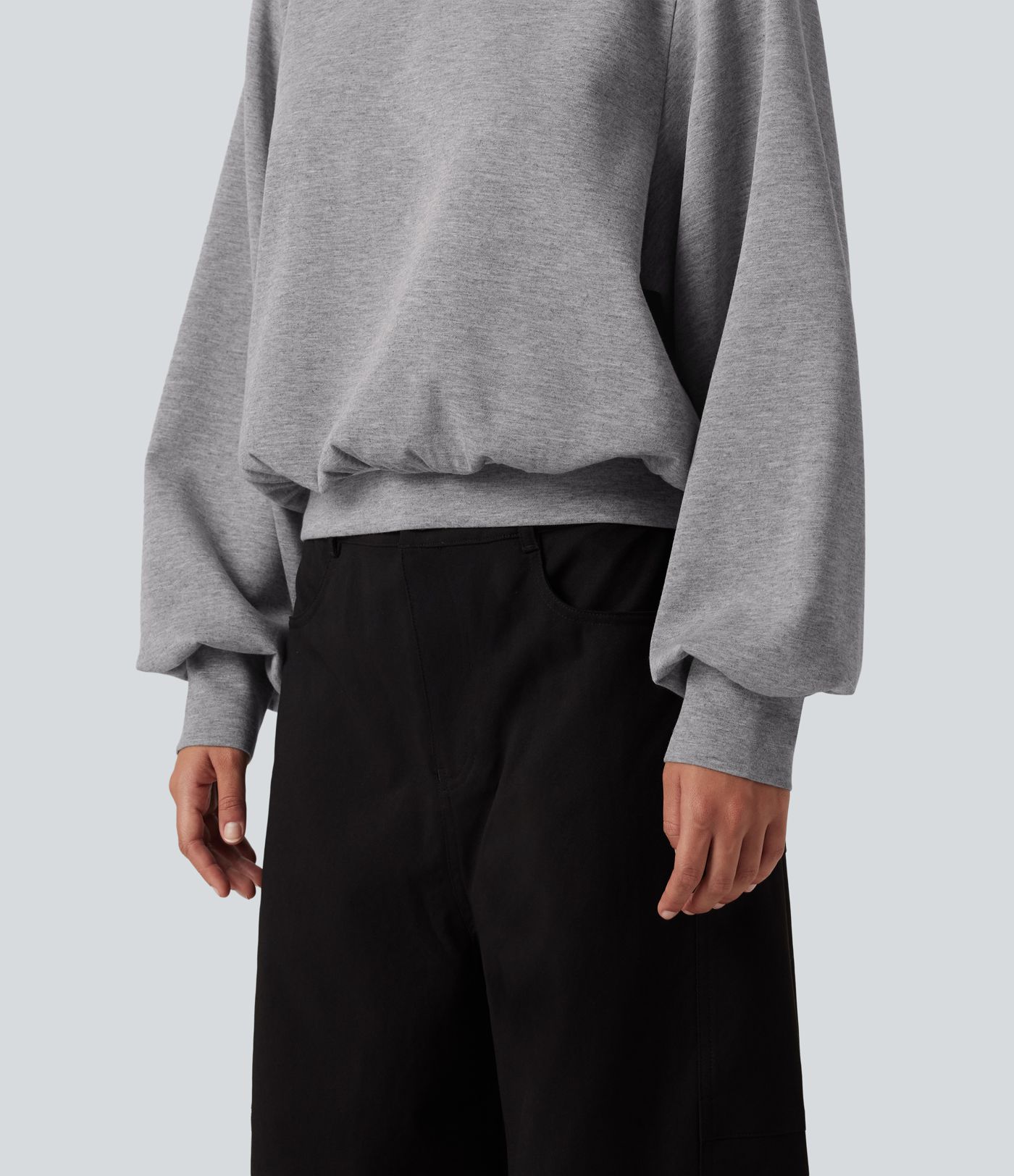 Round Neck Bubble Long Sleeve Casual Sweatshirt Round Neck Bubble Long Sleeve Casual Sweatshirt