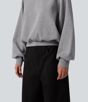 Round Neck Bubble Long Sleeve Casual Sweatshirt Round Neck Bubble Long Sleeve Casual Sweatshirt