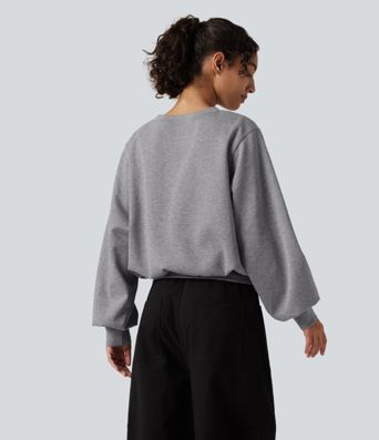 Round Neck Bubble Long Sleeve Casual Sweatshirt Round Neck Bubble Long Sleeve Casual Sweatshirt
