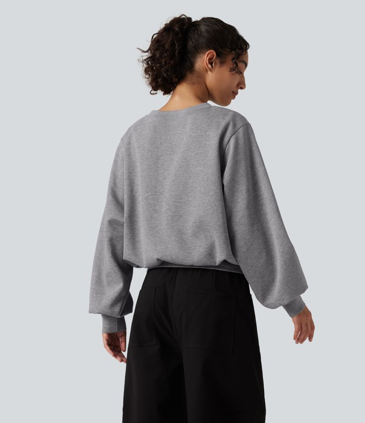 Round Neck Bubble Long Sleeve Casual Sweatshirt Round Neck Bubble Long Sleeve Casual Sweatshirt