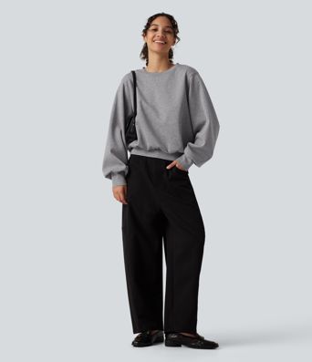 Round Neck Bubble Long Sleeve Casual Sweatshirt Round Neck Bubble Long Sleeve Casual Sweatshirt