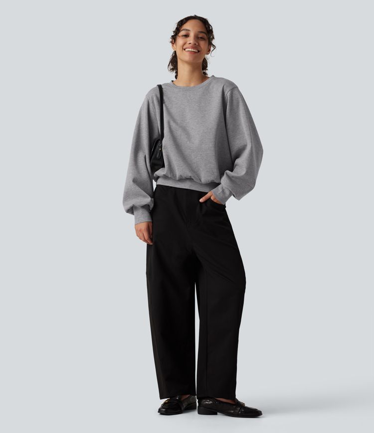 Round Neck Bubble Long Sleeve Casual Sweatshirt Round Neck Bubble Long Sleeve Casual Sweatshirt