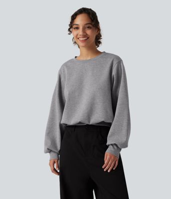 Round Neck Bubble Long Sleeve Casual Sweatshirt Round Neck Bubble Long Sleeve Casual Sweatshirt