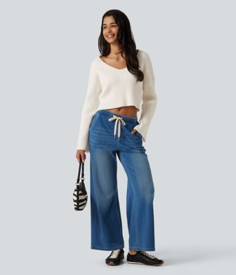 V-Neck Long Sleeve Casual Sweater