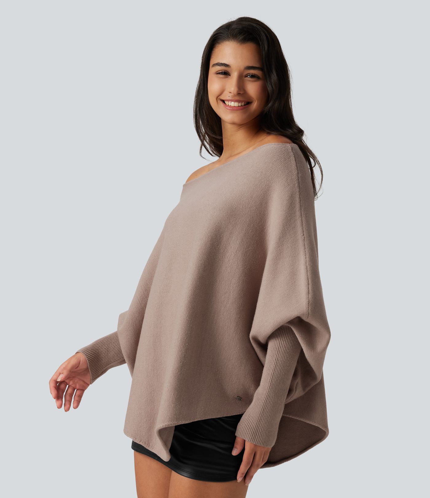 Batwing Long Sleeve Asymmetric Hem Casual Jumper Batwing Long Sleeve Asymmetric Hem Casual Jumper
