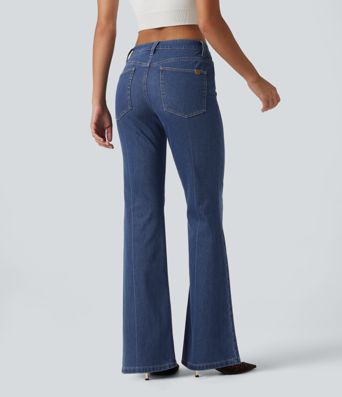 Halara Flex™ - Lässige Jeans mit niedrigem Bund und mehreren Taschen