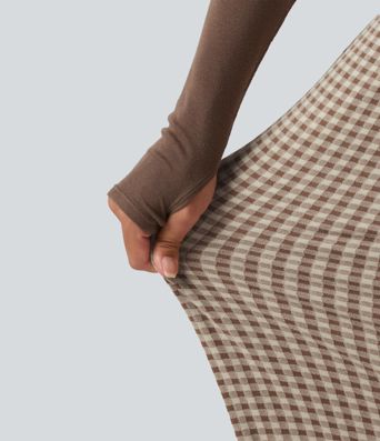 Pantalon baggy décontracté à carreaux, taille mi-haute, cordon de serrage et poches